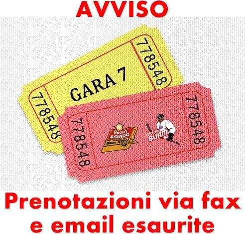 Info biglietti gara 7