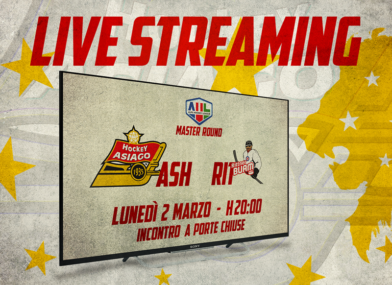 Diretta streaming Asiago Hockey 1935 vs Rittner Buam