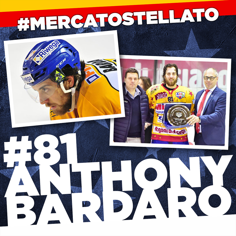 L'MVP del campionato torna ad Asiago, Bardaro firma per due stagioni!