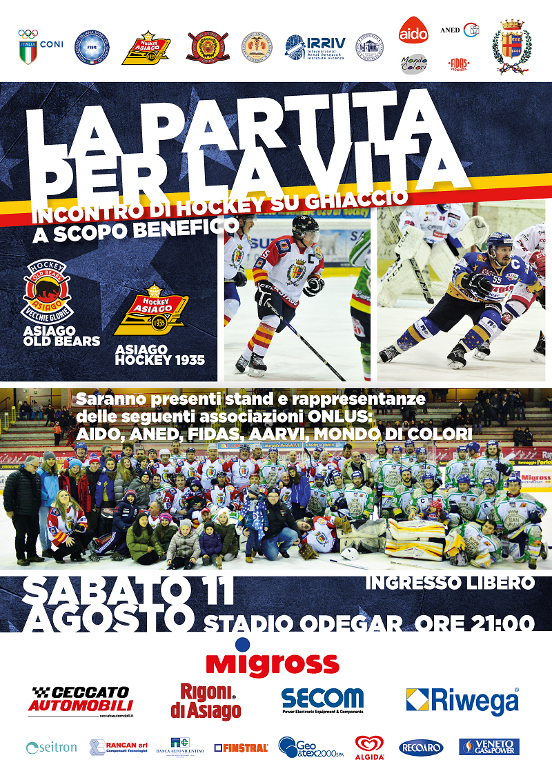 Sabato all'Odegar la Partita per la Vita!