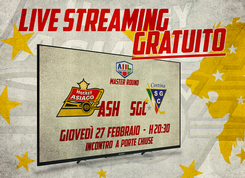 Diretta streaming Asiago Hockey 1935 vs S.G. Cortina