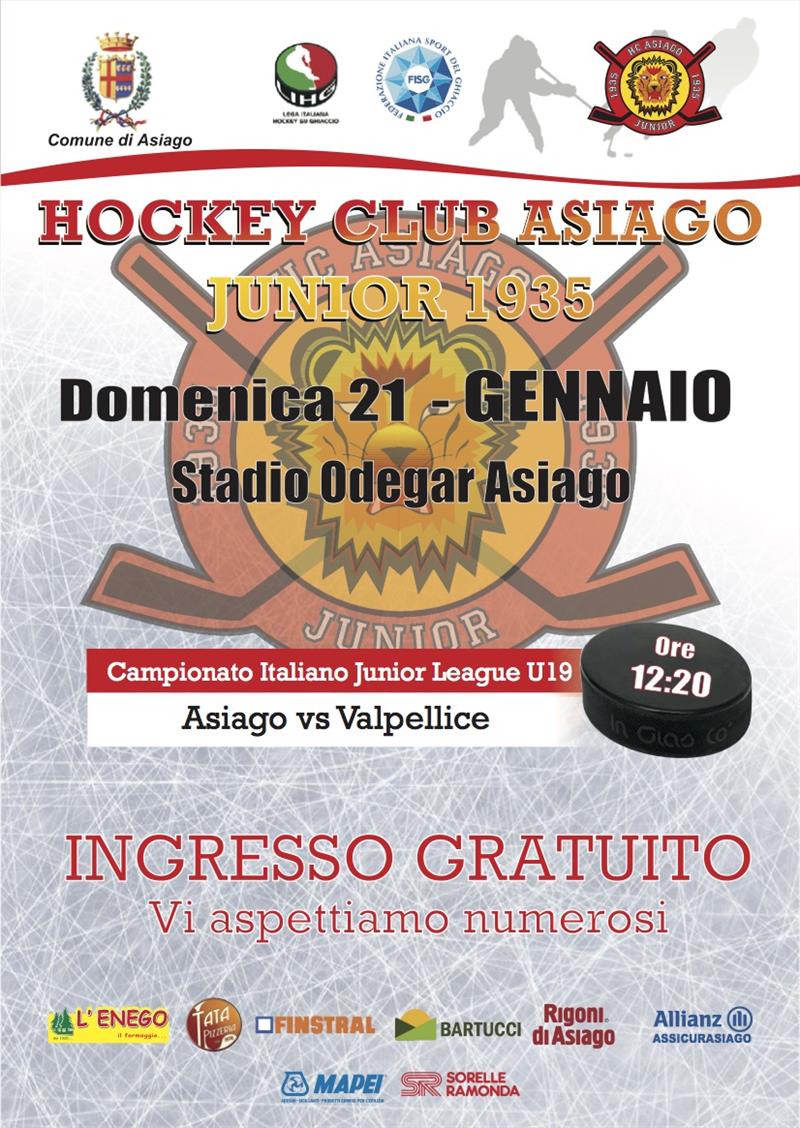 Domenica torna sul ghiaccio di casa la U19