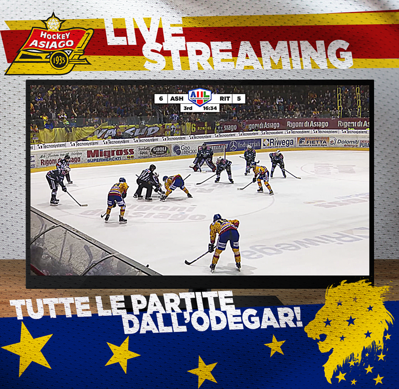 Diretta streaming Migross Supermercati Asiago Hockey vs EHC Lustenau